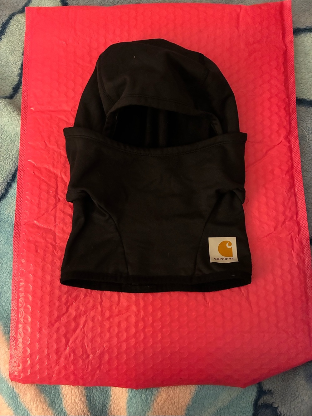 Carhartt Black Hooded Face Mask Balaclava with Logo Patch